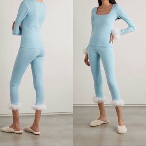 Sleeper Light Blue Pajama Set with White Trim